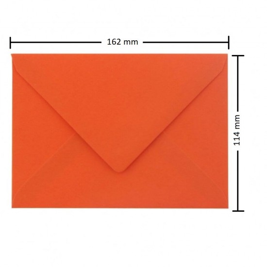 Plicuri Portocalii C6 DACO, 25 Buc/Set, 162x114 mm, 120 g/mÂ², cu Clapeta Gumata, Plic Portocaliu, Plic Colorat, Plicuri cu Clapeta Gumata, Plicuri C6 cu Clapeta Gumata, Plicuri cu Inchidere Gumata, Plicuri Colorate, Plicuri C6 Colorate