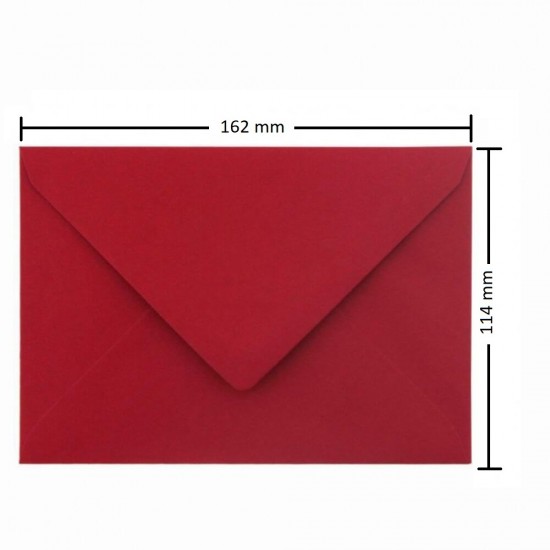 Plicuri Rosii C6 DACO, 25 Buc/Set, 162x114 mm, 120 g/mÂ², cu Clapeta Gumata, Plic Rosu Christmas, Plic Colorat, Plicuri cu Clapeta Gumata, Plicuri C6 cu Clapeta Gumata, Plicuri cu Inchidere Gumata, Plicuri Colorate, Plicuri C6 Colorate