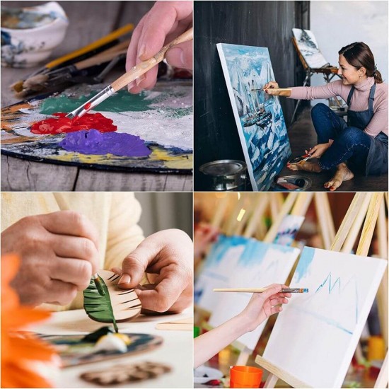 Pensule DACO, 12 Buc/Set, Par de Porc/Capra, Paleta din Lemn, Pensula Pictura, Pensule Pictura, Pensule Daco, Pensule Pictura Daco, Pensule Par Porc, Accesorii Pictura, Pensule Pictura Acrilica, Set Pensule, Pensule cu Paleta, Pensule Par Capra