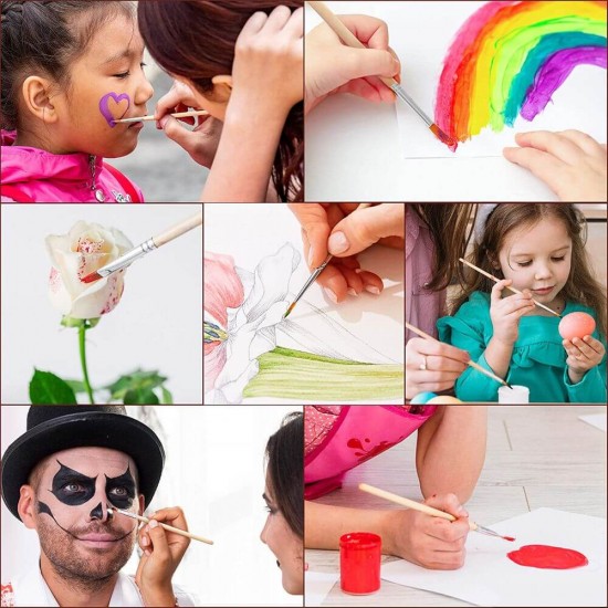 Pensule DACO, 12 Buc/Set, Par de Porc/Capra, Paleta din Lemn, Pensula Pictura, Pensule Pictura, Pensule Daco, Pensule Pictura Daco, Pensule Par Porc, Accesorii Pictura, Pensule Pictura Acrilica, Set Pensule, Pensule cu Paleta, Pensule Par Capra