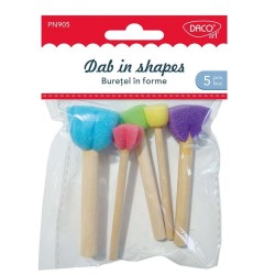 Set 5 Pensule de Tamponare din Burete Daco Buretel, Pensule pentru Tamponare, Pensule Tamponare, Set Pensule Pictura, Pensule din Burete, Pensula Burete, Pensule Burete, Set Pensule Burete, Set Pensule Pictat, Pensule pentru Pictat