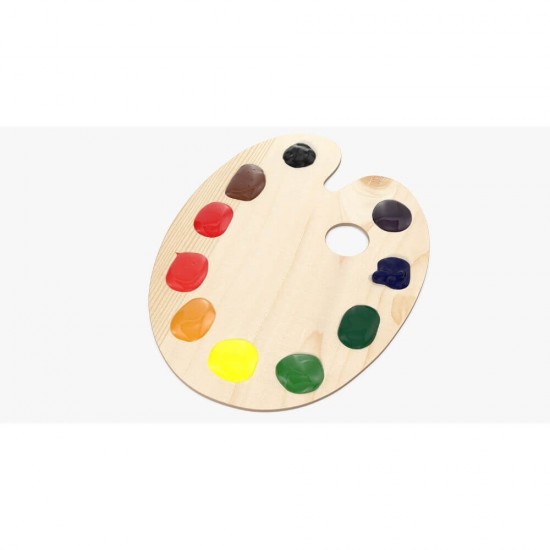 Paleta Pictura Daco, 24x30 cm, Lemn, Culoare Natur, Paleta pentru Amestecat Culori, Paleta Amestecat Vopsele, Paleta Vopsele Acrilice si Ulei, Palete pentru Pictat Daco, Paleta din Lemn pentru Pictori, Accesorii Pictura Daco