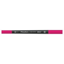Pix Liner cu Doua Capete Daco Pensuliner, Varf Metalic 0.4 mm si Varf Tip Pensula, Fucsia, Pixuri Linere, Linere Daco, Pix cu Doua Capete, Pixuri Doua Capete, Liner Subtire, Liner 0.4 mm, Liner Roz, Pix Roz, Pixuri Roz