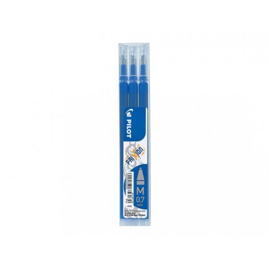 Set 3 Rezerve Roller PILOT Frixion, 0.7 mm, Albastru, Rezerve Rollere cu Gel Termosensibil, Rezerve pentru Rollere 0.7 mm, Rezerva pentru Roller PILOT, Rezerve Mina Albastra Roller, Seturi de Rezerve pentru Roller PILOT, Rezerve PILOT FRIXION