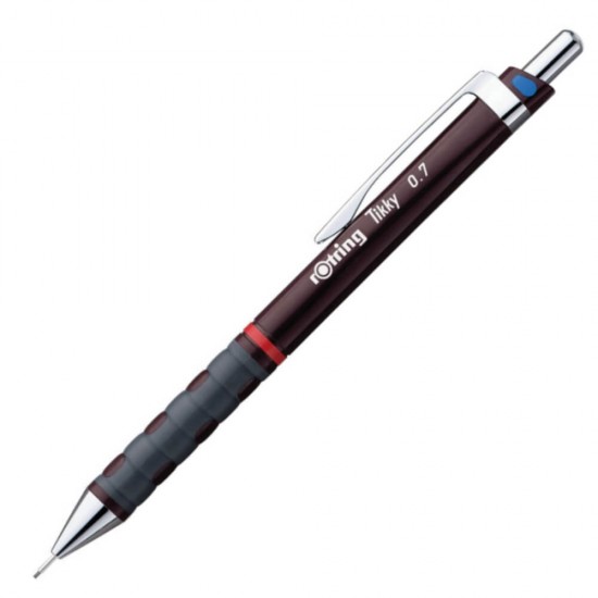 Creion Mecanic Tikky Rotring, Mina 0.7 mm, Burgundi, Corp din Plastic, Radiera, Creion Mecanic Tikky, Creioane Mecanice Tikky, Creion Mecanic pentru Scris, Creion pentru Desen, Creion Grafica, Creioane Grafica, Creioane Scoala