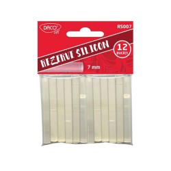 Rezerva Silicon Transparent pentru Pistol de Lipit DACO, 10x0.7 cm, 12 Buc, Rezerve Silicon, Batoane Silicon, Silicon pentru Pistol de Lipit, Rezerve de Silicon Transparente, Batoane de Silicon pentru Pistol de Lipit