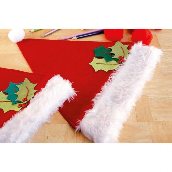 Set Creativ Caciula Mea de Mos Daco, Fetru, Rosu, Set Caciula Craciun, Caciula Craciun, Set Caciula Mos, Caciula Mos, Set Decorat Caciula Mos, Set Decorat Caciula Craciun, Kit Personalizare Caciula Mos Craciun