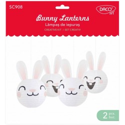 Set Creativ 2 Lampi Iepuras Daco, 15/20 cm, Suport Metalic, Lampa Iepuras, Felinar Iepuras, Decoratiune Iepuras, Decoratiune Paste, Decoratiuni Iepuras pentru Paste, Decoratiuni pentru Paste, Lampion Iepuras, Bec Iepuras, Abajur Iepuras