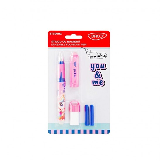 Stilou Cu Radiera Daco You And Me, Culoare Roz (unicorn)