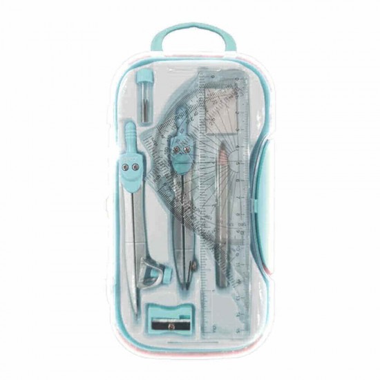 Trusa Geometrie din Plastic Daco, 10 Piese, Culoare Albastru, Diverse Culori, Trusa Geometrie, Trusa Geometrie din Plastic, Trusa Geometrie Daco, Set Geometrie, Set Geometrie Daco, Set Geometrie din Plastic, Trusa Geometrie de Calitate