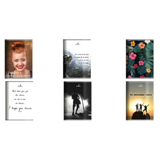 Caiet A4 Dictando (dr), 60 File, 60 G/m², Margine Liniata, Coperta Policromie, Modele Diverse