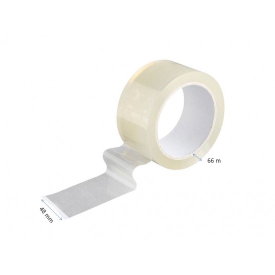 Set 36 Role Banda Adeziva Solvent Transparent, 48mm x 66m, Benzi Transparente pentru Ambalare, Banda Scotch