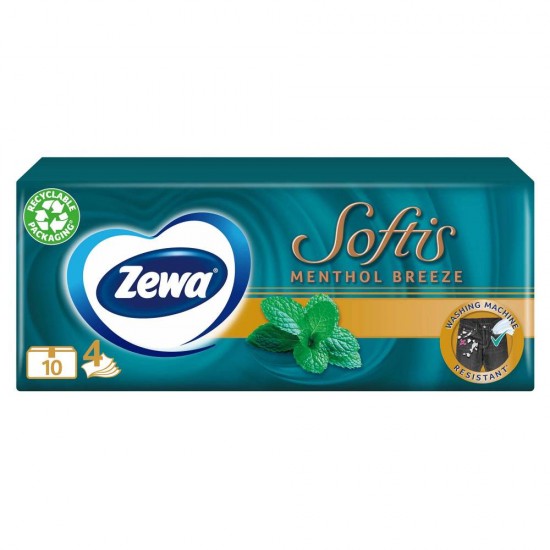 Servetele Nazale Zewa Softis Menthol, 4 Straturi, 10 Pac/Set