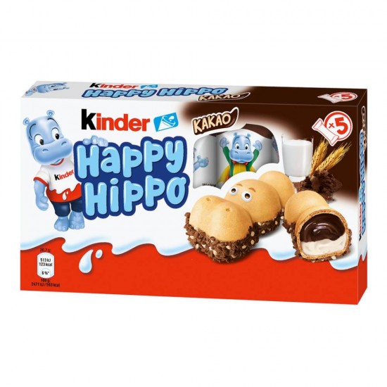 Napolitana Kinder Happy Hippo Cacao, 5 Buc/Set