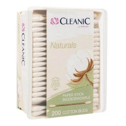 Betisoare de Urechi Cleanic Naturals Virgin Cotton, 200 Buc