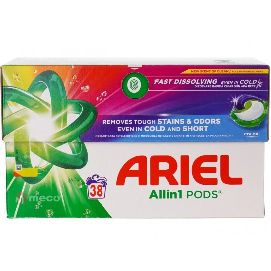 Ariel Detergent Capsule All In One Pods Color, 38 Bucati
