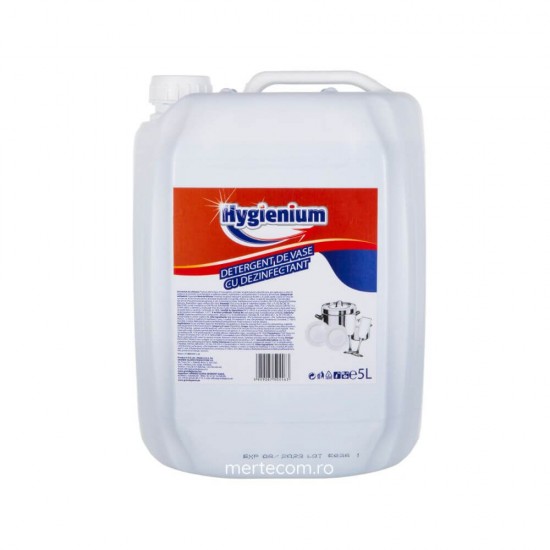 Detergent de Vase cu Dezinfectant Hygienium 5 L, Detergent cu Dezinfectant, Detergenti de Vase cu Dezinfectanti, Solutie Dezinfectare Vase, Solutie Spalare si Dezinfectare Vase, Solutie Dezinfectanta pentru Vase, Detergent Dezinfectant de Vase