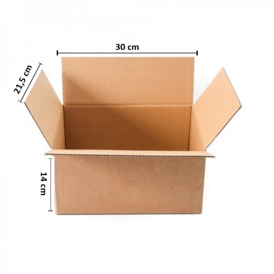 Set 10 Cutii Clasice, 300x215x140 mm, Carton Natur Ondulat in 3 Straturi, Cutie Clasica, Cutie pentru Ambalare si Depozitare, Cutie Carton, Cutie Transport, Arhivare si Organizare, Cutie Clasica Carton, Cutii Clasice din Carton