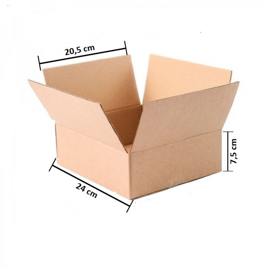 Set 10 Cutii Clasice, 240x205x75 mm, Carton Natur Ondulat in 3 Straturi, Corolla Packaging, Cutie Clasica, Cutie pentru Ambalare si Depozitare, Cutie Carton, Cutie Transport, Arhivare si Organizare, Cutii din Carton, Set Cutii Simple