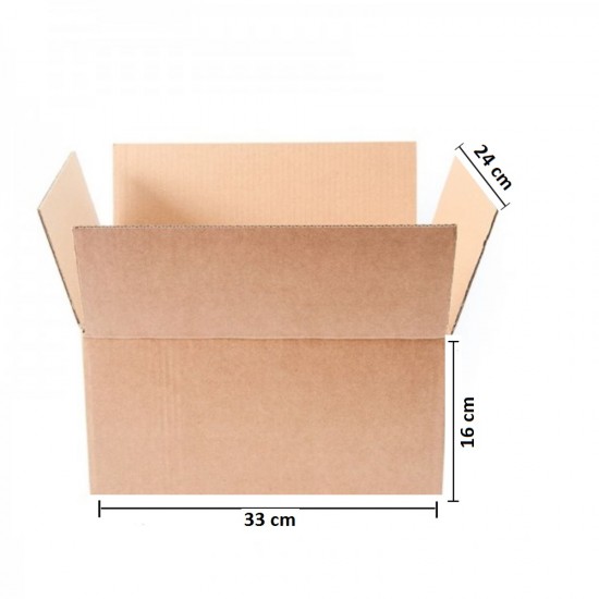 Set 10 Cutii Clasice, 330x240x160 mm, Carton Natur Ondulat in 3 Straturi, Cutie Clasica, Cutie pentru Ambalare si Depozitare, Cutie Carton, Cutie Transport, Arhivare si Organizare