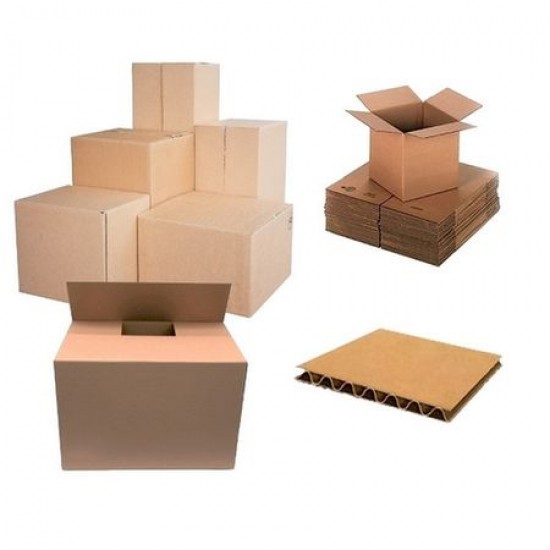 Set 10 Cutii Clasice, 335x265x105 mm, Carton Natur Ondulat in 3 Straturi, Cutie Clasica, Cutie pentru Ambalare si Depozitare, Cutie Carton, Cutie Transport, Arhivare si Organizare