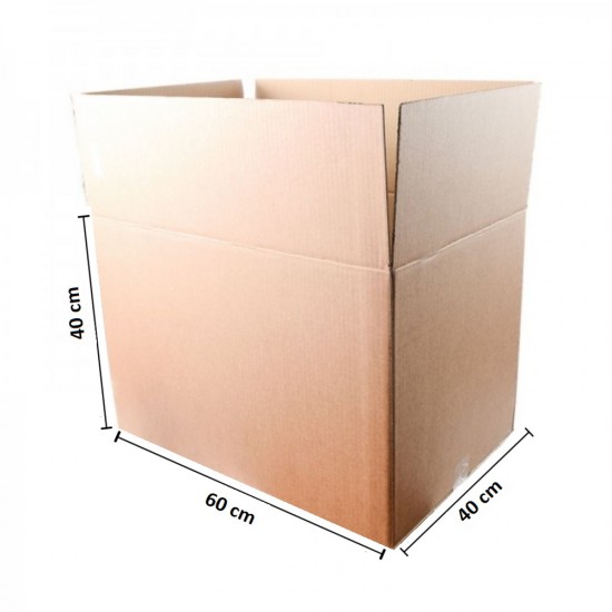 Set 10 Cutii Clasice, 600x400x400 mm, Carton Natur Ondulat in 3 Straturi, Cutie Clasica, Cutie pentru Ambalare si Depozitare, Cutie Carton, Cutie Transport, Arhivare si Organizare