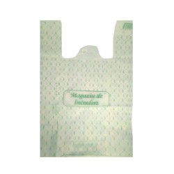 Cutie 500 Pungi Biodegradabile Albe, Model Imprimat, Dimensiune 24x6x44 cm, Grosime 17 MIC - Plase Ecologice si Reciclabile