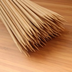 Bete din Lemn de Bambus pentru Frigarui cu Paleta, 100 Buc/Set, Lungime 25 cm