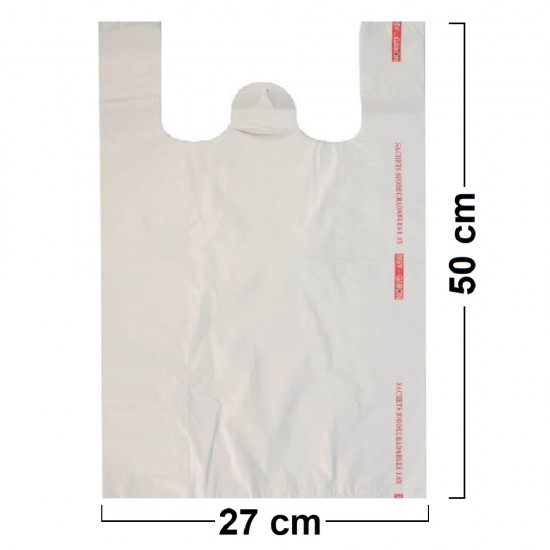 Pungi Biodegradabile Albe 27x8x50, 500 Buc/Bax - Plase Reciclabile