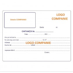 Chitante Personalizate Autocopiative A6 in 2 Exemplare, Tipar 1+1, Coperti si Prelungire din Carton, Formulare Personalizate, Chitantier Tipizat Personalizat