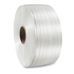 Banda de Legat PES Netesuta Hot Melt, 16mm x 850m, Poliester pentru Ambalare si Paletizare, Banda Netesuta de Legat PES, Benzi Poliester PES, Benzi Ambalare Colete, Banda PES Ambalare si Paletizare Marfa, Poliester Textil Impachetare Marfa