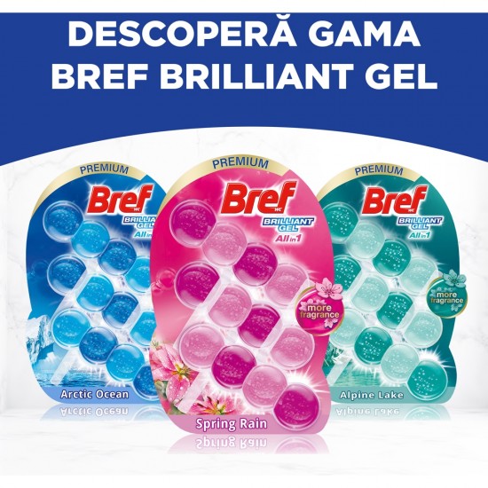 Odorizant Toaleta Bref Brilliant Gel Spring Rain 3 Buc X 42g