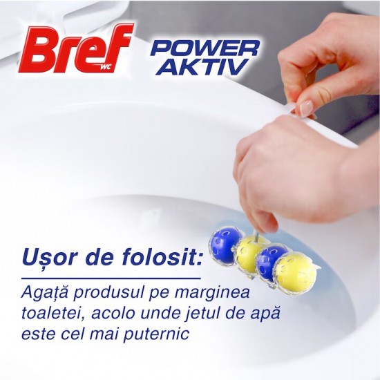 Odorizant Toaleta Bref Power Aktiv, Lemon Field, 6 Buc/punga, 50 Gr/buc, Parfum De Lemaie