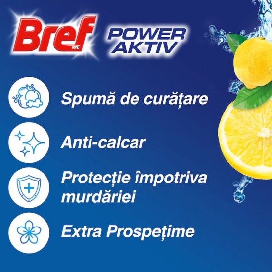 Odorizant Toaleta Bref Power Aktiv, Lemon Field, 6 Buc/punga, 50 Gr/buc, Parfum De Lemaie