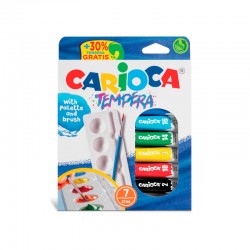 Set Tempera Tub, 7 Culori X 10 Ml/set, Contine Pensula, Carioca
