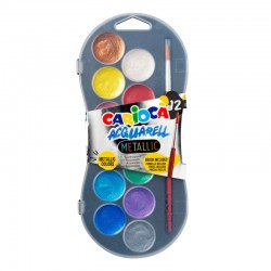 Acuarele Lavabile, 12 Culori/cutie, Carioca Metallic
