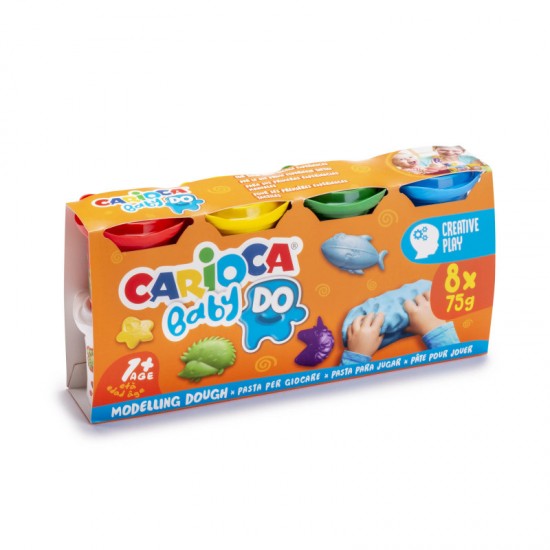 Plastilina, 8 Culori X 75 G/set, Carioca Baby