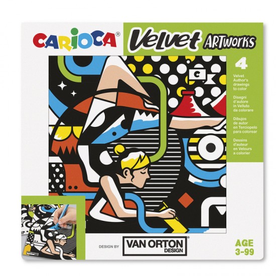 Planse Din Catifea Van Orton Pentru Colorat Carioca Velvet, Street