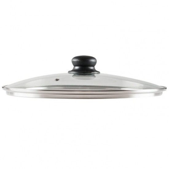 Capac Din Sticla Termorezistenta Pentru Acoperit Oale Si Tigai, Diametru 32 Cm, Maner Din Plastic