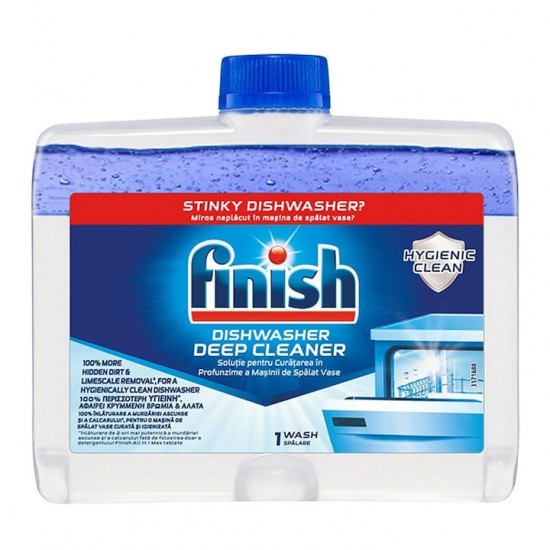 Pachet Promo: Finish Solutie Curatare Masina Vase Regular 250ml + Finish Solutie Clatire Masina Spalat Vase 800ml