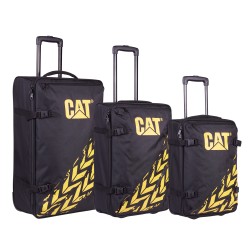 Set 3 Trollere Caterpillar Soft Luggage (20/23/27 Inch) - Material Poliester - Galben/negru