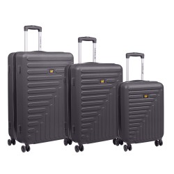 Set 3 Trollere Caterpillar Rockford (20/24/28 Inch) - Material Abs - Negru