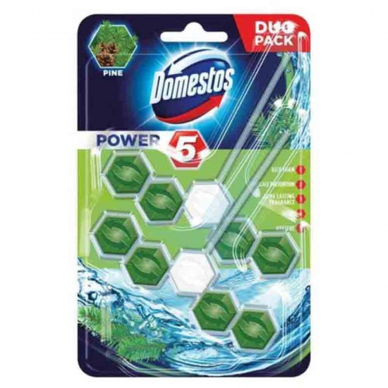 Pachet Odorizant Toaleta Domestos Power 5 Pine, 55 g x 2 Buc