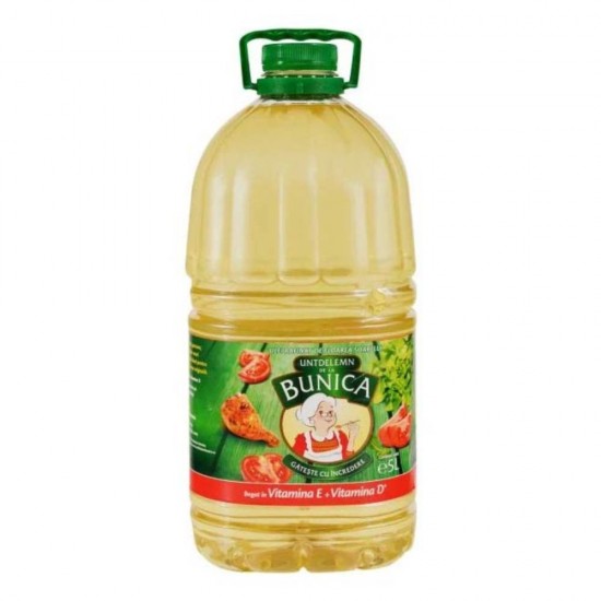 Ulei Bunica Rafinat de Floarea Soarelui Bogat in Vitamina D, 5 L