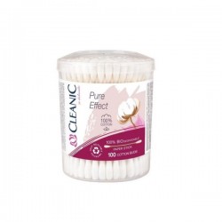 Betisoare De Urechi Biodegradabile Cleanic Pure Effect, 100 Buc, Ambalat In Cutie