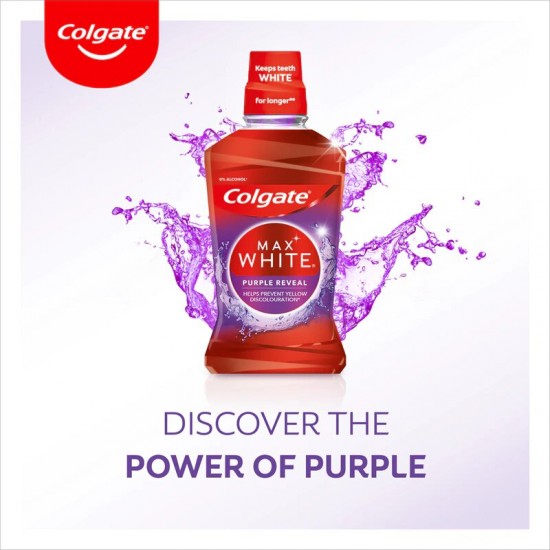 Colgate Apa De Gura Max White Purple Reveal, 500ml