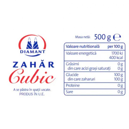Zahar Cubic Alb Diamant, 500 g