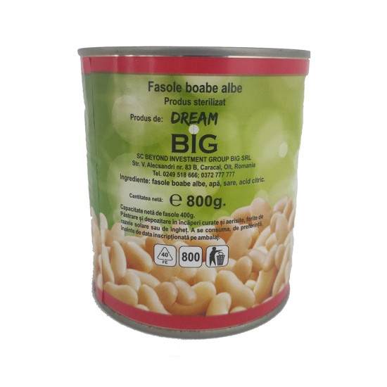Fasole Boabe Alba Elio, 800 g