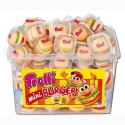 Set 60 Jeleuri de Fructe Trolli, Forma de Mini Burgeri, 600 g