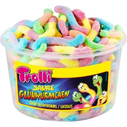 Set 150 Jeleuri de Fructe Trolli, Forma de Viermisori, 1050 g